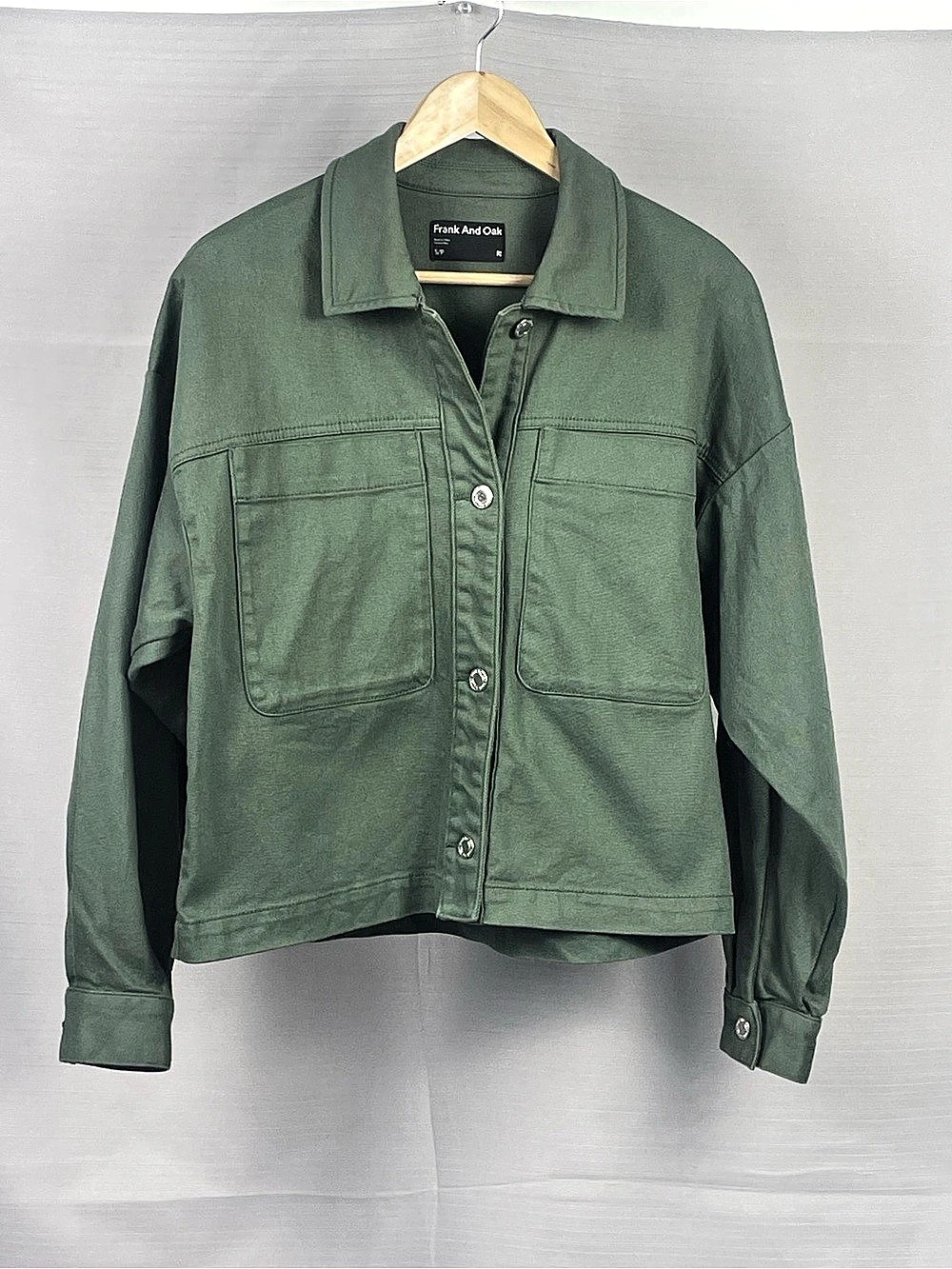 Frank And Oak Sage Green Overshirt Chore Jacket Snap Button S
